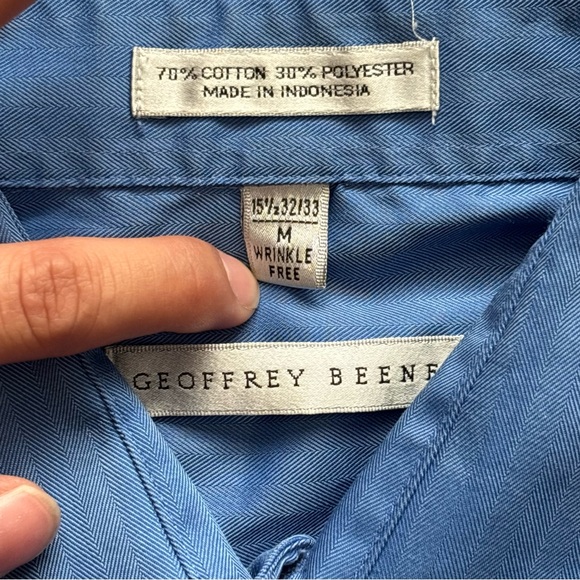 Geoffrey Beene Light blue collared button down men’s wrinkle free shirt M - Picture 8 of 8